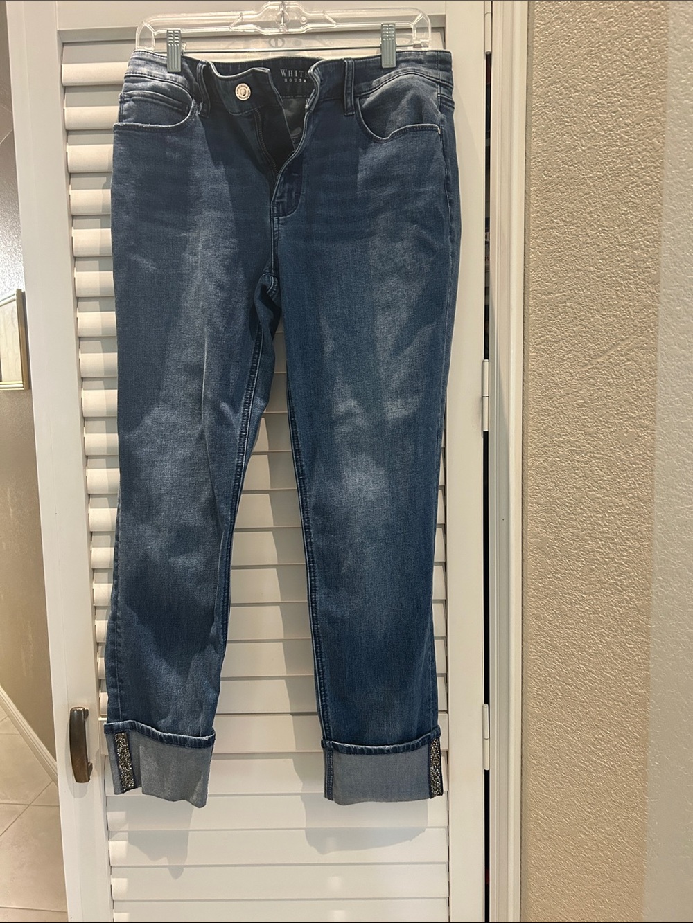 White House Black Market Women's Dark Blue Boyfriend Jeans